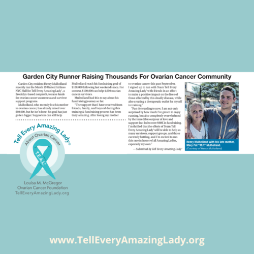  United Airlines NYC Half Marathon Runner from Team Tell Every Amazing Lady® featured in Nassau Illustrated