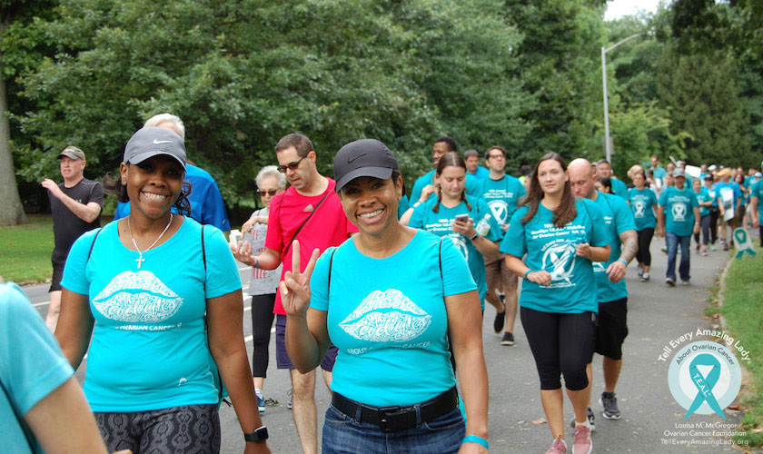 teal walk walkers run ovarian cancer 5k happy group support brooklyn prospect park nyc event awareness fundraiser