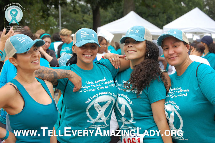 teal walk ovarian cancer run 5k brooklyn runners walkers group happy smile awareness support women girls