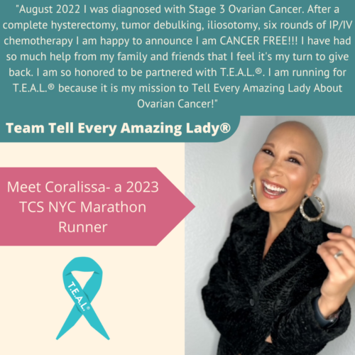  Meet Team Tell Every Amazing Lady®'s 2023 TCS New York City Marathon Runner Coralissa!