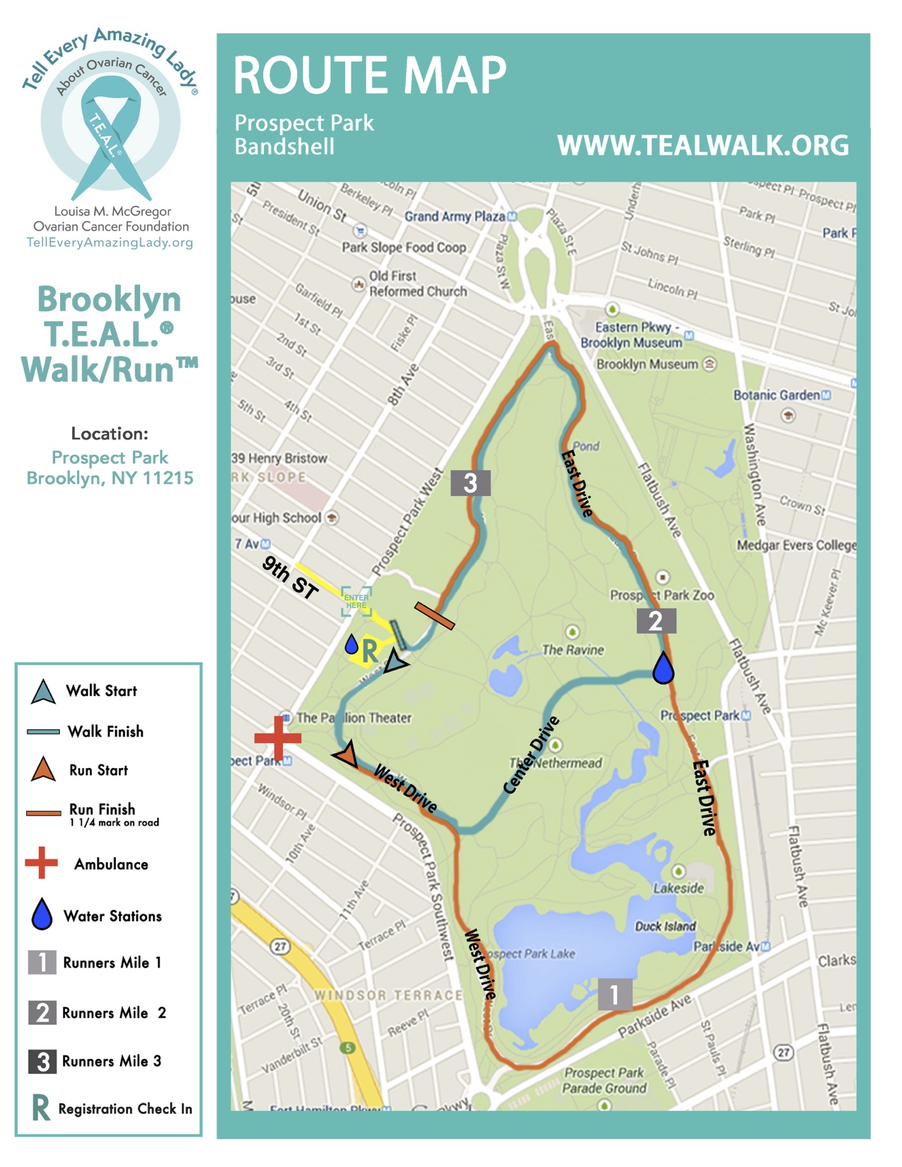 Brooklyn Prospect Park 5k Run Walk Site Map Course Route