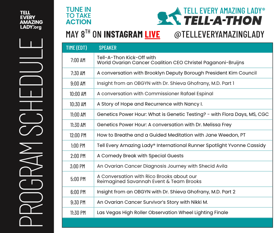Tell-a-thon full schedule