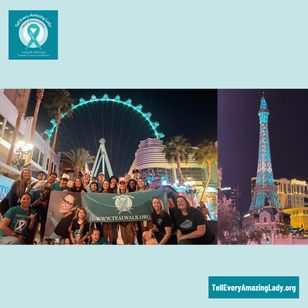 Las vegas observation wheel lit teal