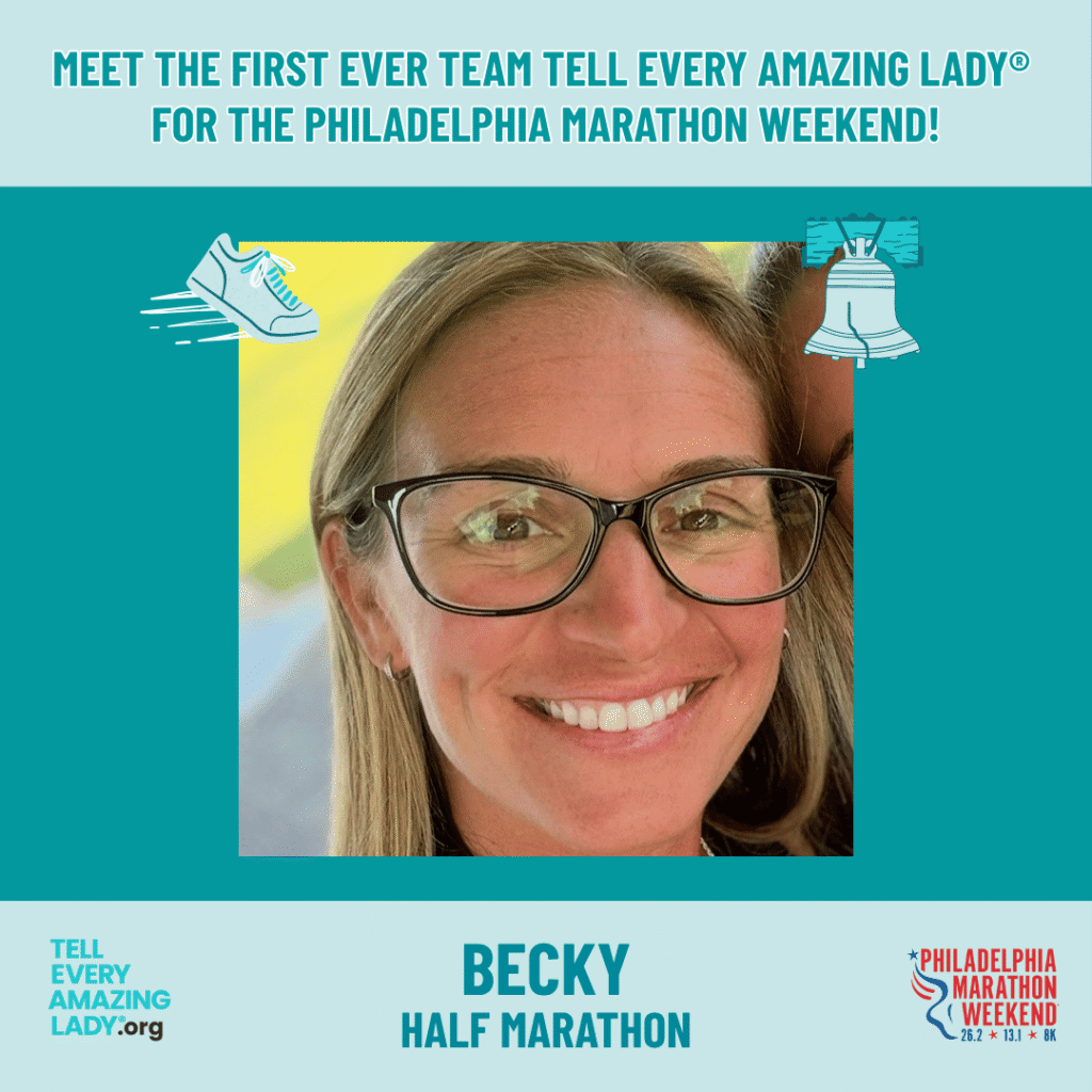 philly half for ovarian cancer runner, Becky