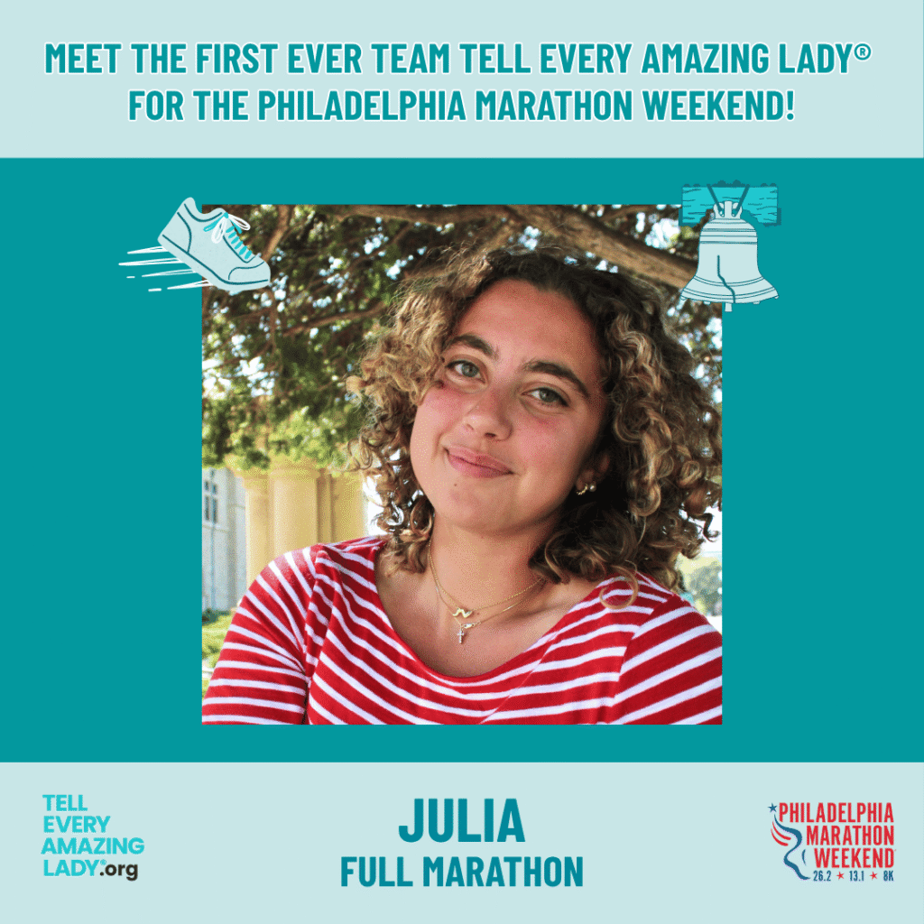philly marathon for ovarian cancer runner, Julia